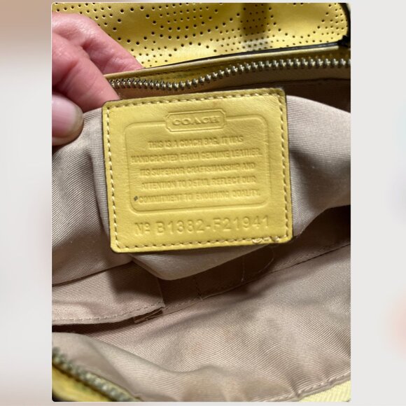 Coach Perforated Leather Tote Handbag - Picture 8 of 8